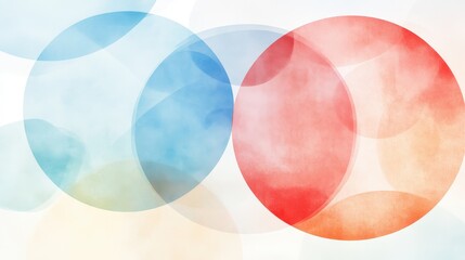 Canvas Print - A colorful abstract painting with a red and blue circle in the middle