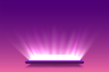 Smartphone mobile screen, technology mobile display light. Vector illustration