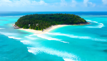 Wall Mural - Beautiful beach and island scenery on the tropical coastline