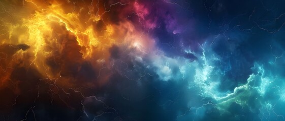 Aufkleber - Vibrant Cosmic Cloud in Deep Space