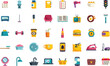 © anatolir - This set of colorful icons is showing daily activities and objects used in everyday routine