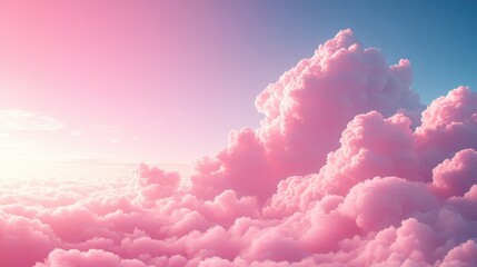 Clouds with a pink sky