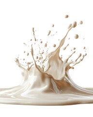 Liquid splash abstract milk white background