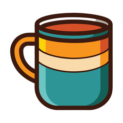 Coffee mug cartoon icon. Drink menu and breakfast theme. Vector illustration on white background.