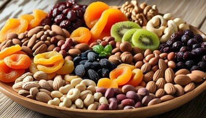 Nutritious homemade trail mix featuring raw nuts and dried fruits, embodying the essence of natural and unprocessed snacking for sustained energy