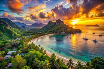 Canvas Print - Scenic Vacation Destinations Featuring Beaches, Mountains, Sunsets, and Relaxing Getaways for Travelers