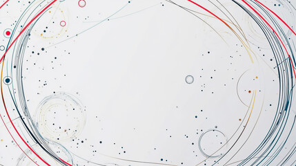 Abstract white background with Colorful geometric and circle lines. Digital future technology . Abstract business connection of lines from nodes innovation of communication in the network.