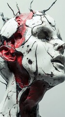 Sticker - Abstract Sculpture of a Cracked Human Head