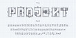© Buch&Bee - Architect font, technical type, sketch engineer typeface. Vector construction English alphabet, blueprint typography letters, numbers and sign characters with architecture drafting lines on grid paper