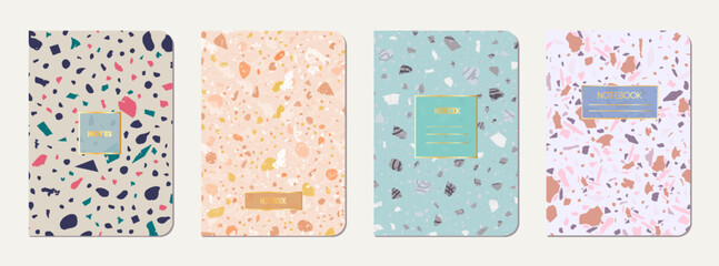 Note book cover design. Terrazzo abstract