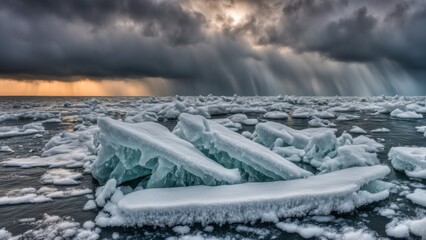 Wall Mural - ice on the lake