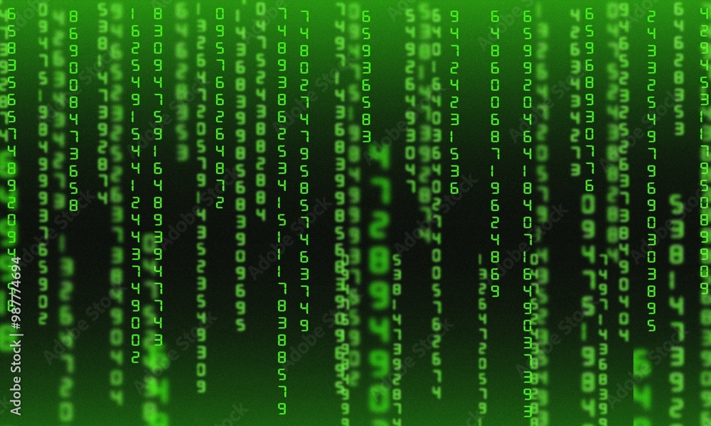 Hacking data Digital number error. Abstract Binary code background ...