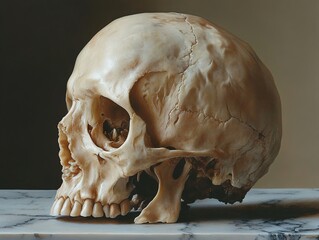 Sticker - Human Skull: A Detailed Anatomical Study