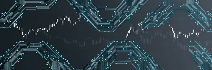 Data science and visual management design concept. Neural network. economic growth graph chart and block chain technology.