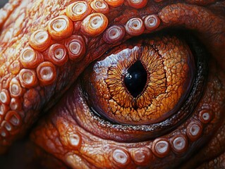 Sticker - Close-up of an Octopus Eye: A Detailed Look at Nature's Wonder