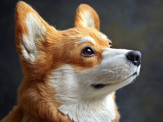 Poster - Close-up Portrait of a Corgi Dog with Adorable Fur