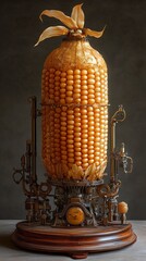 Sticker - Steampunk Corn Machine: A Futuristic Vision of Food