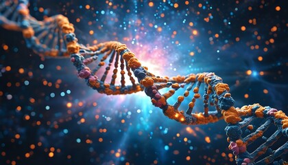 Cosmic Glow of DNA Double Helix Emerging from the Universe