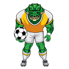 Canvas Print - crocodile character football vector illustration design