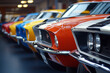 © Marina Varnava - A vibrant display of American muscle cars lined up, showcasing their powerful legacy and design
