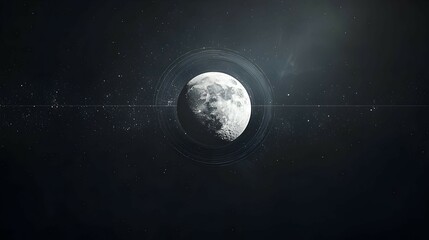 Wall Mural - Moon In The Night Sky With Stars And Light Streaks