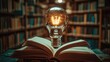 © Pannin - A light bulb surrounded by books casts a glow over the pages, symbolizing ideas and the power of knowledge.