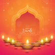 © Soumen - Happy Diwali - festival of lights colorful poster template design with decorative diya lamp.