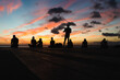 © Thales - Tourists are seen enjoying the sunset at the pier of Porto da Barra in the city of Salvador, Bahia.