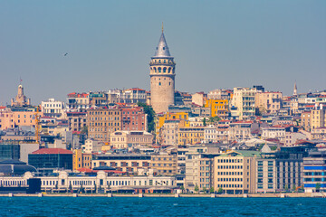 Wall Mural - Galata tower over old town, Istanbul, Turkey