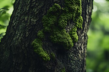 Sticker - tree trunk with moss