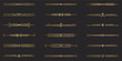 © AnyaLi - Gold text dividers doodle set. Wedding decorative elements. Divider ornament, borders, vintage line separators. Hand drawn vector illustration isolated on white background