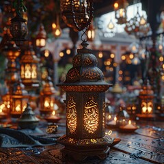 Poster - Ornate Lanterns Illuminating a Festive Setting