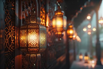 Sticker - Ornate Lanterns Glowing in the Night