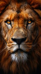 Wall Mural - A lion looking far away coming towards the camera looking at the camera his look is one of conquest and sovereignty he is ready to attack