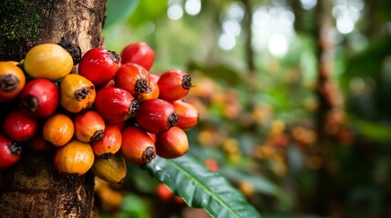 Wall Mural - guarana seeds tree close up photo