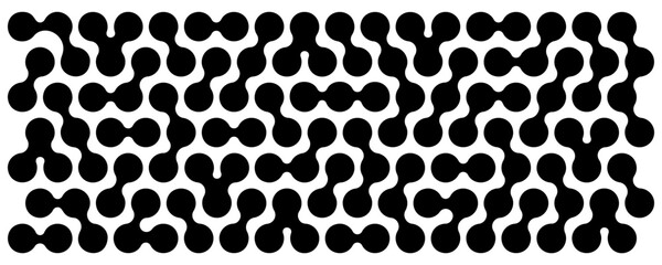 Wall Mural - circuit scheme. metaballs pattern. liquid drops, organic blobs or morph shapes background. neurons o