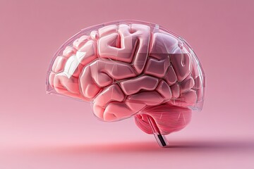 Poster - Minimalist brain design, featuring clean lines and geometric shapes in a monochromatic color scheme