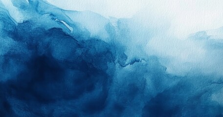 misty dark blue watercolor background with soft textures and minimalistic design, high-resolution hy