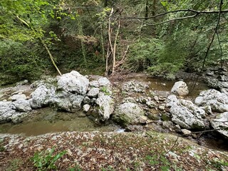 The Doblarec Gorge or Perilo Gorge, Rocinj (Slovenia) - Schlucht des Baches Doblarec (Slowenien) - Kanjon potoka Doblarec, Soteska Doblarec ali soteska Doblarca, Ročinj (Slovenija)