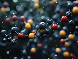 Wall Mural - abstract molecular structure: a 3d rendering of atomic bonds