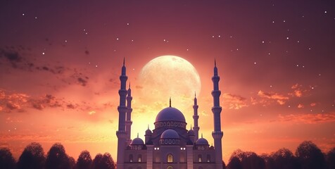 Poster - Mosque under the moon