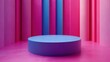 © Natalia - render abstract minimal surreal contemporary art geometric concept violet cylinder blue legs isolate on pink backgroun modern fashion composition visual illusion funny freak performance