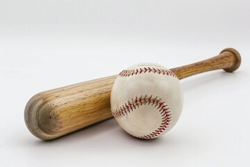 ai generative baseball bat and ball white background