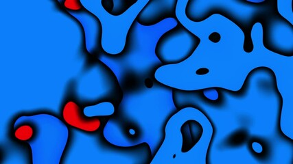 Poster - 3D abstract background with paper cut shapes. Abstract seamless loop footage. Blue carving art