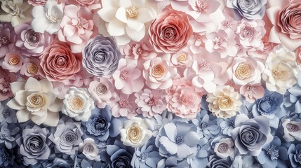 Whimsical Oversized Paper Flower Backdrop Design