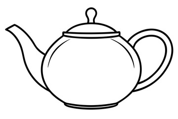 teapot silhouette isolated icon, teapot design white background