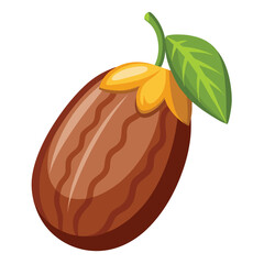 Date fruit illustration on white background.