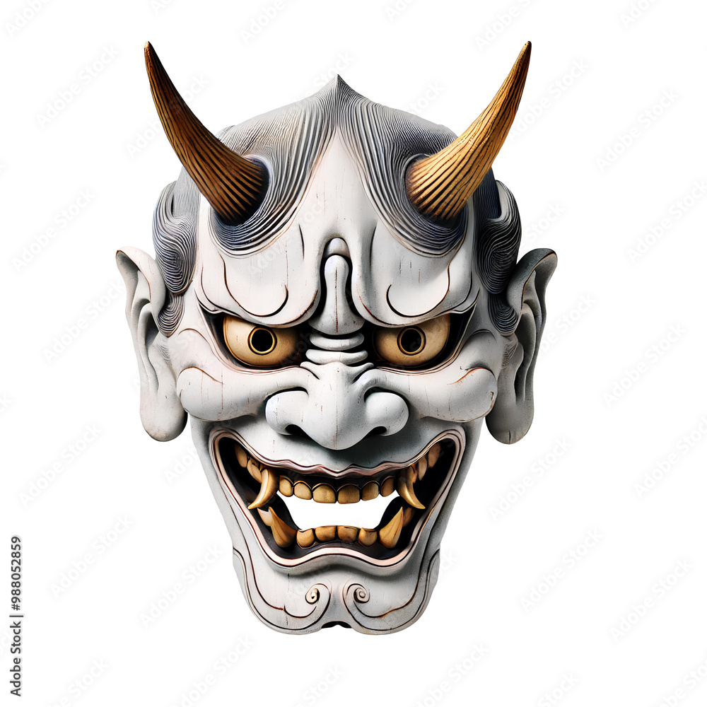 能面。般若のイメージ。日本の伝統芸能。素材｜Noh mask. Hannya