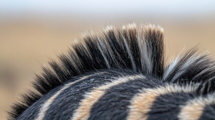 Sticker - Close-up of a zebra's mane showcasing its distinctive stripes and texture.