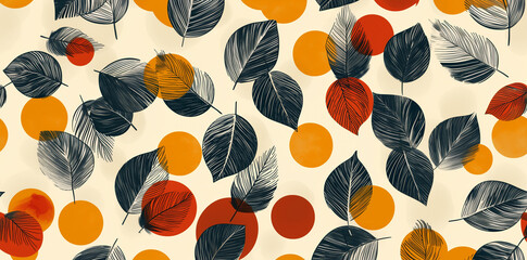 Sticker - autumn leaves background